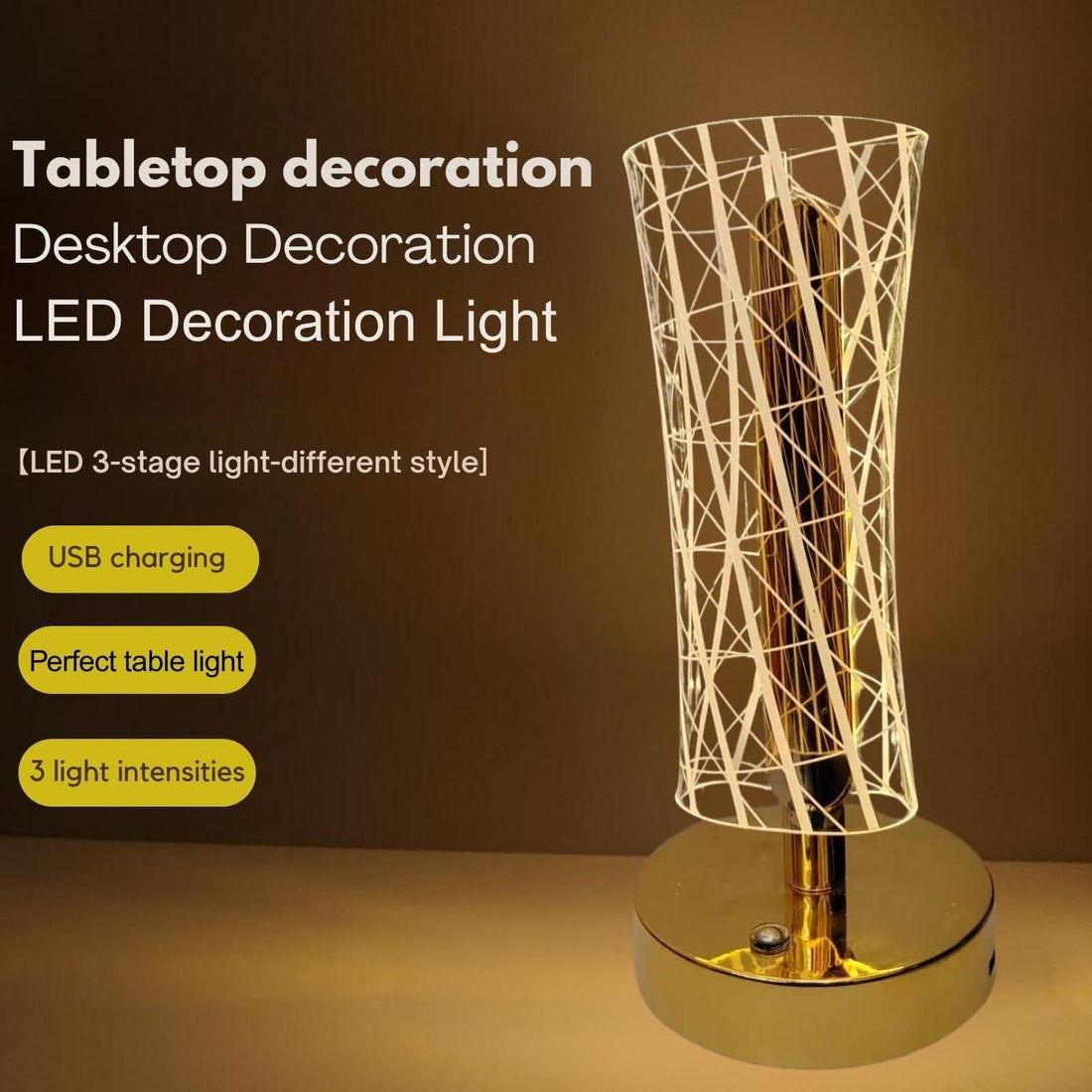 Crystal Table Lamp Ambiance 3 in 1 LED Light
